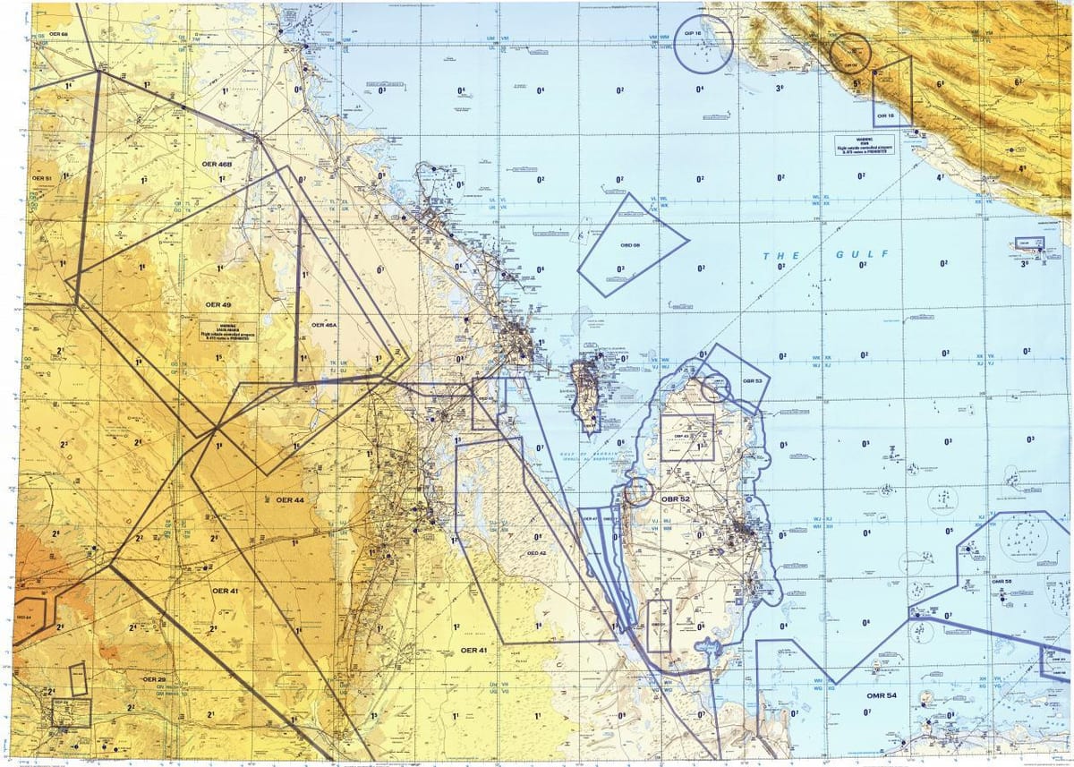 Kaart van katar area