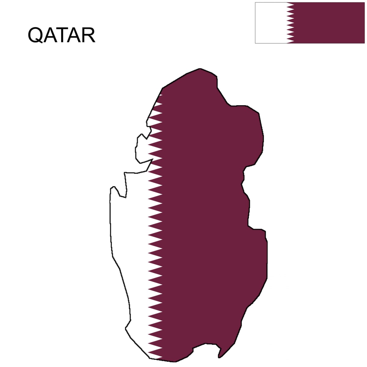 Kaart van katar vlag