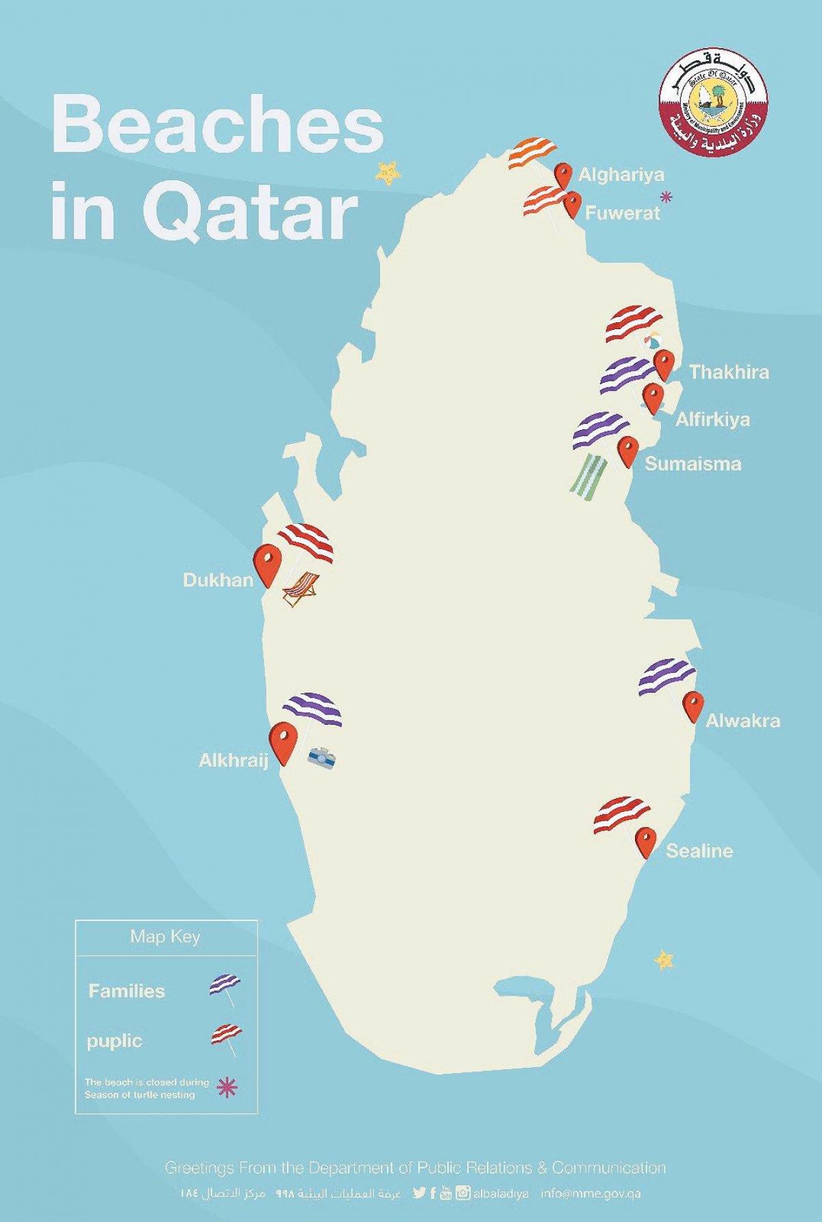 sealine strand oord katar kaart van die plek