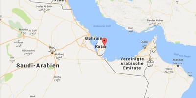 Kaart van die doha qatar op die wêreld kaart
