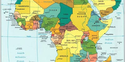 Kaart van die katar-afrika 