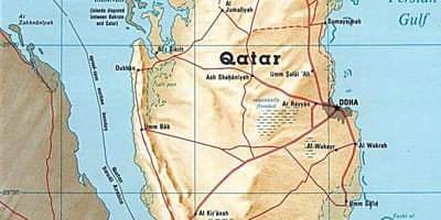 Kaart van katar eilande 